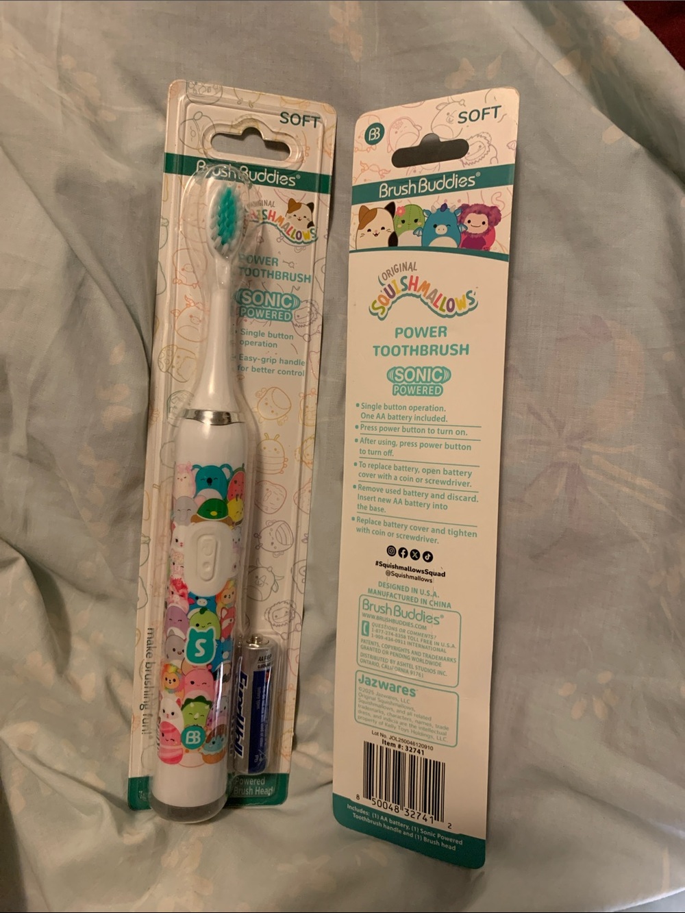 ✨⚡️💥Brush  Buddies Squishmallows Sonic Electric Toothbrush Battery Included Soft